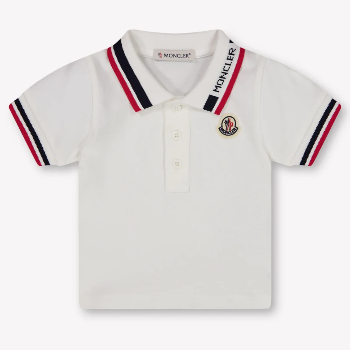 Moncler Baby Jongens Polo In Wit - Afbeelding 2