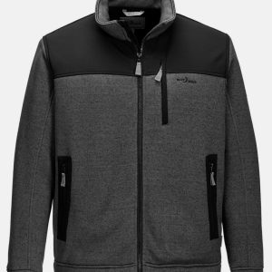Blue Wave fleece jack donkergrijs met soft shell afgewerkt