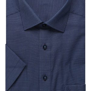 Marvelis overhemd korte mouw blauw design strijkvrij