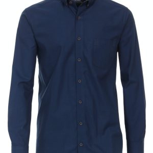 Redmond overhemd lange mouw uni donkerblauw button down