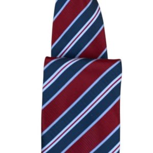 Stropdas rood, wit en grijs diagonaal design