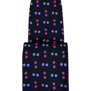 Stropdas zwart met lila en paars design