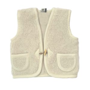 Alwero bodywarmer Alpen junior natural bodywarmer wol wit creme naturel