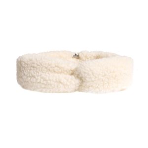 Alwero Coni wollen hoofdband haarband schapenwol natural creme wit naturel dames/kind