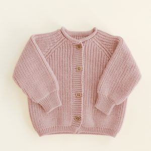 Hvid baby-vestje powder roze
