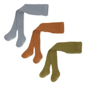 Konges Sloejd / Slojd 3-pack rib stockings tigers eye drie stuks 3-pak rib-maillot  blauw-bruin-groen – supersale