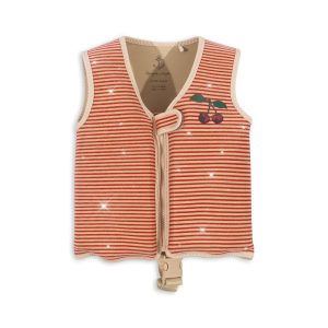 Konges Slojd float vest glitter stripe zwemvest roze-rood gestreept