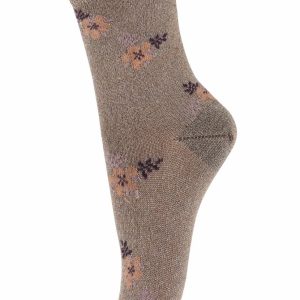 MP Denmark Lori brown sienna glitter sokken rood-bruin