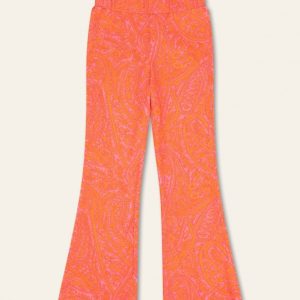 Oilily peace jersey flared pants broek roze-oranje