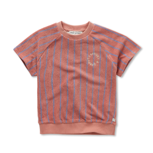 Sproet en Sprout terry t-shirt gestreept rood-blauw