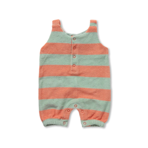 Sproet en Sprout jumpsuit gestreepte onesie groen-oranje
