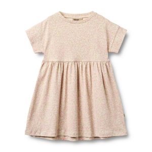 Wheat jersey jurk Emilie coral lichtroze bloemetjes